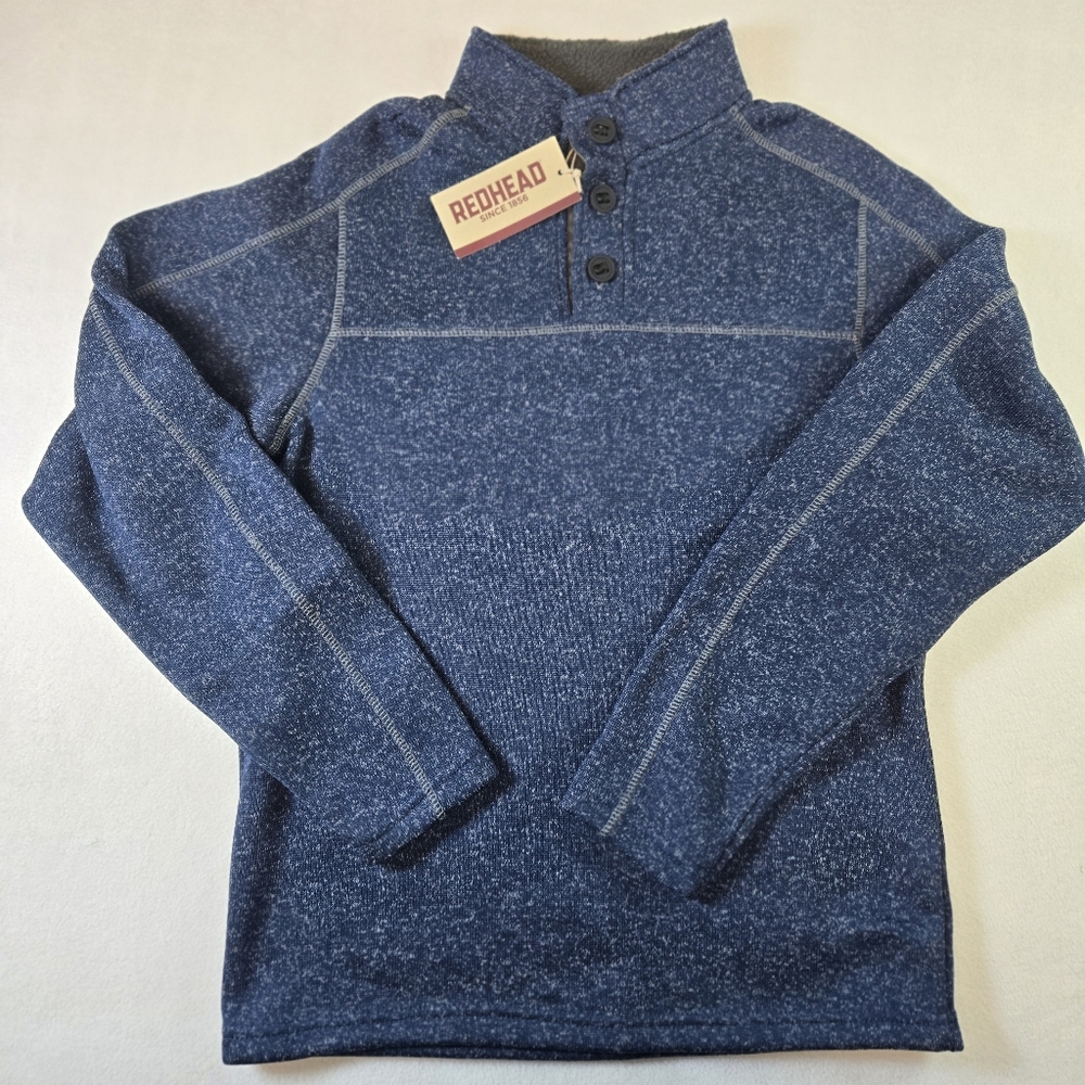 RedHead Gatesville Fleece Sweater Men's Small Black Iris Blue
